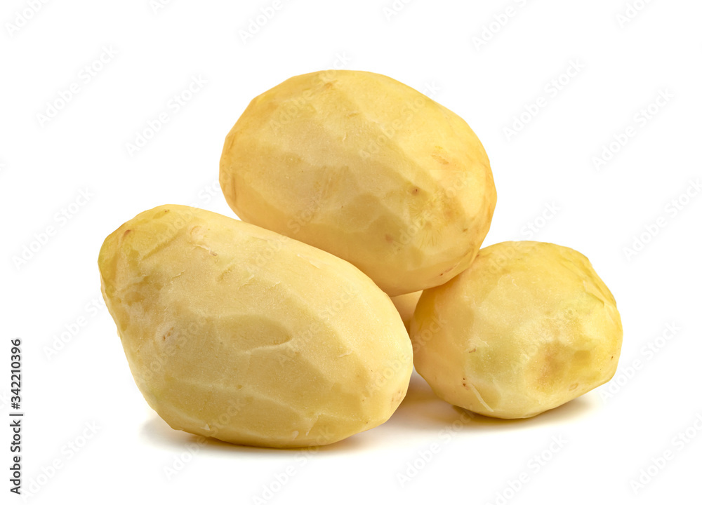 peeled potatoes isolated on white background peeled potatoes isolated on white background