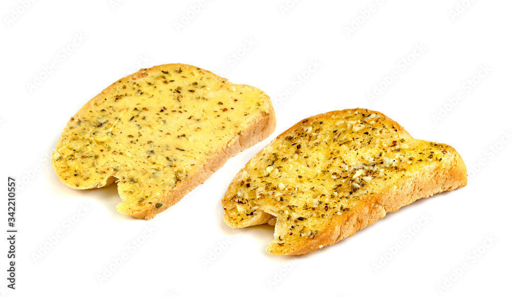 Garlic Bread with Cheese isolated on white background