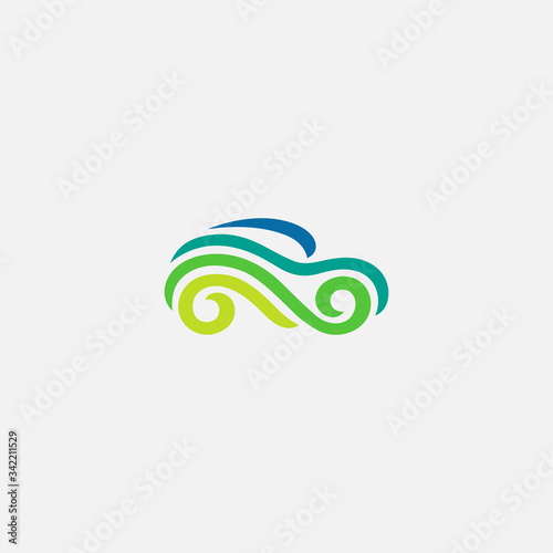 Creative car logo with line art style