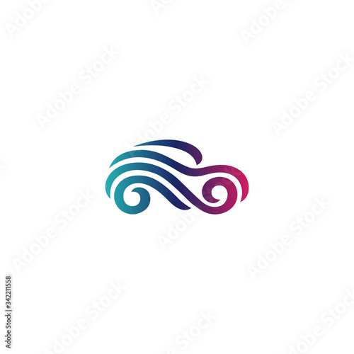 Creative car logo with line art style
