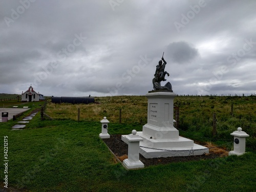 Scotland, UK - September 06, 2019: view on the Italian Chapel at cloudy weather
