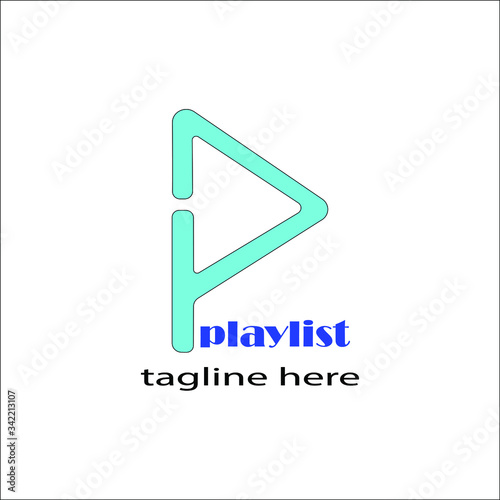Free Download playlist logo vector on blue color - GFXLoad