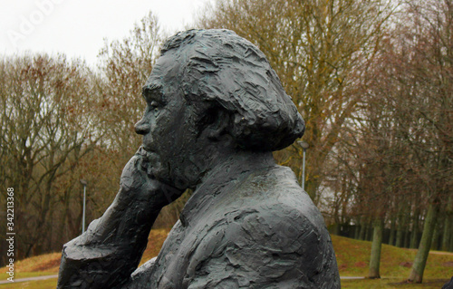 The upper part of the bronze monument to the Estonian composer Gustav Ernesaks in Tallinn.