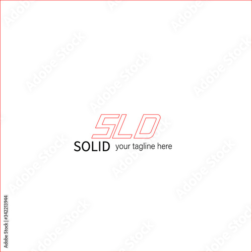 sld . SOLID logo vector in red square line photo