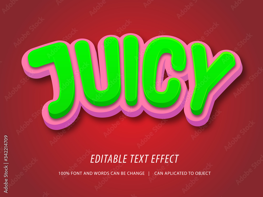 Juicy editable 3d text effect