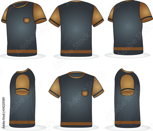 t-shirt side view angle template design 