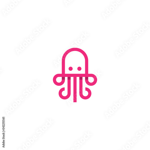 Line art jellyfish