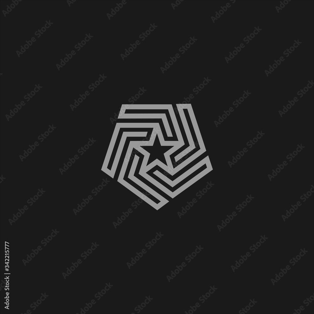 Creative star with line art style Creative star with line art style