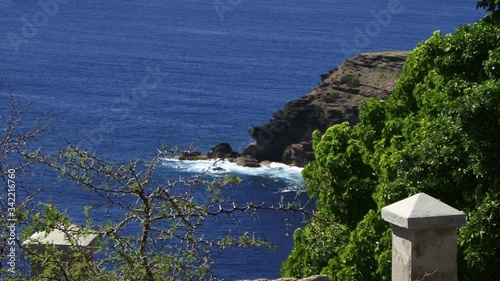 Caribbean island beautiful paradise on sunny day photo