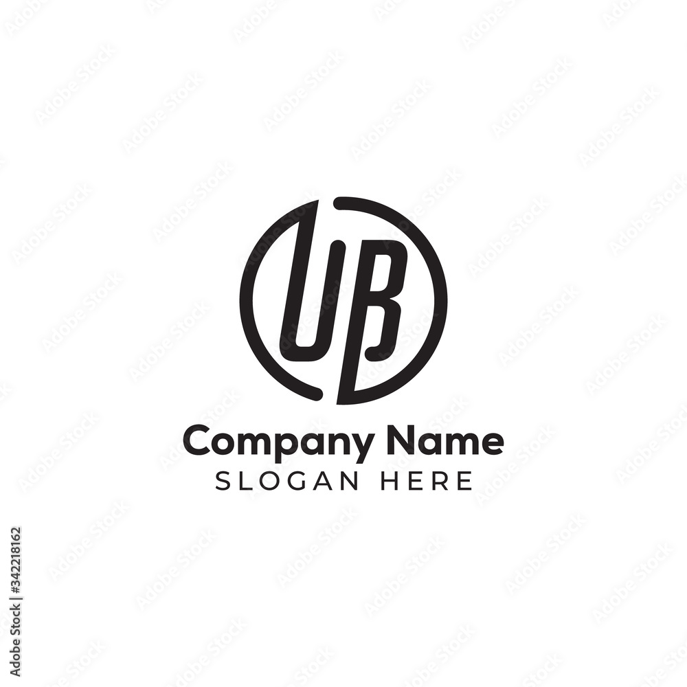 Creative typography UB letter logo design template