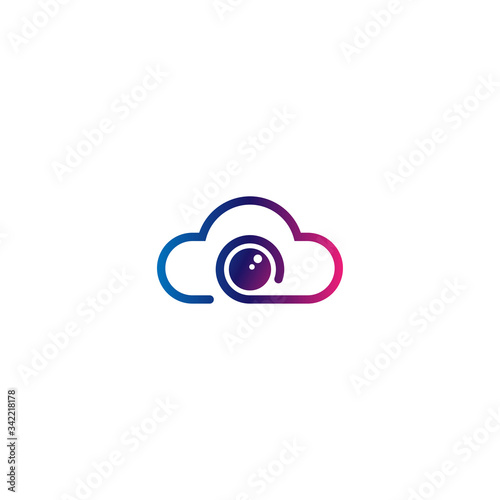 Simple flat logo-icon for photos cloud