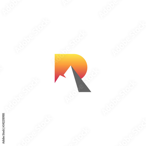 Logo of R with rock mountain shaped Free Download Logo of R with rock mountain shaped - GFXLoad