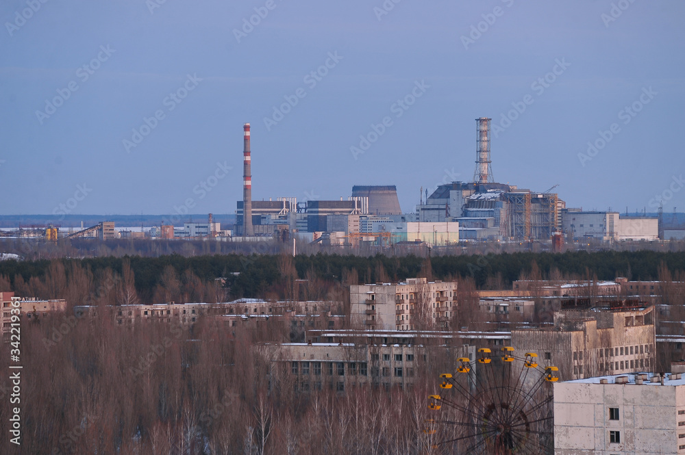 Ghost town Pripyat in Chernobyl zone
