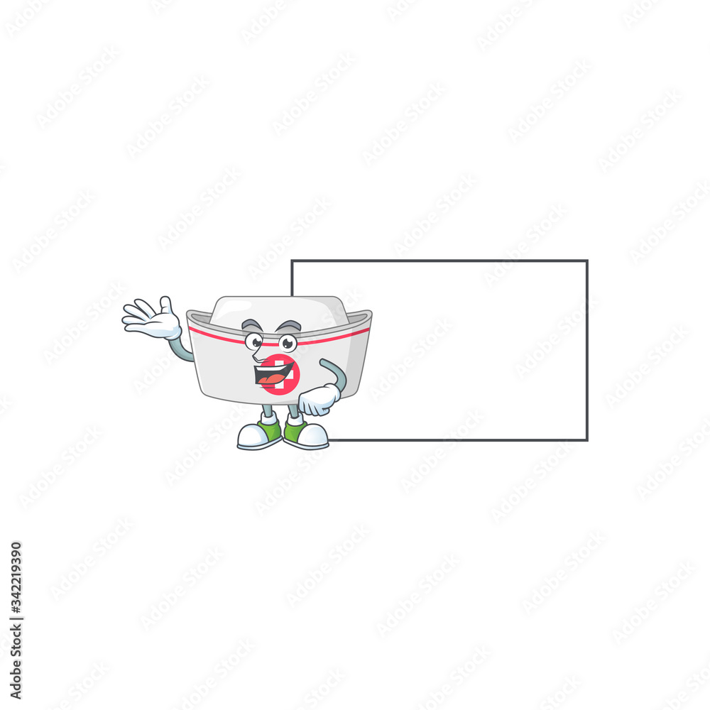 An image of nurse hat with board mascot design style An image of nurse hat with board mascot design style