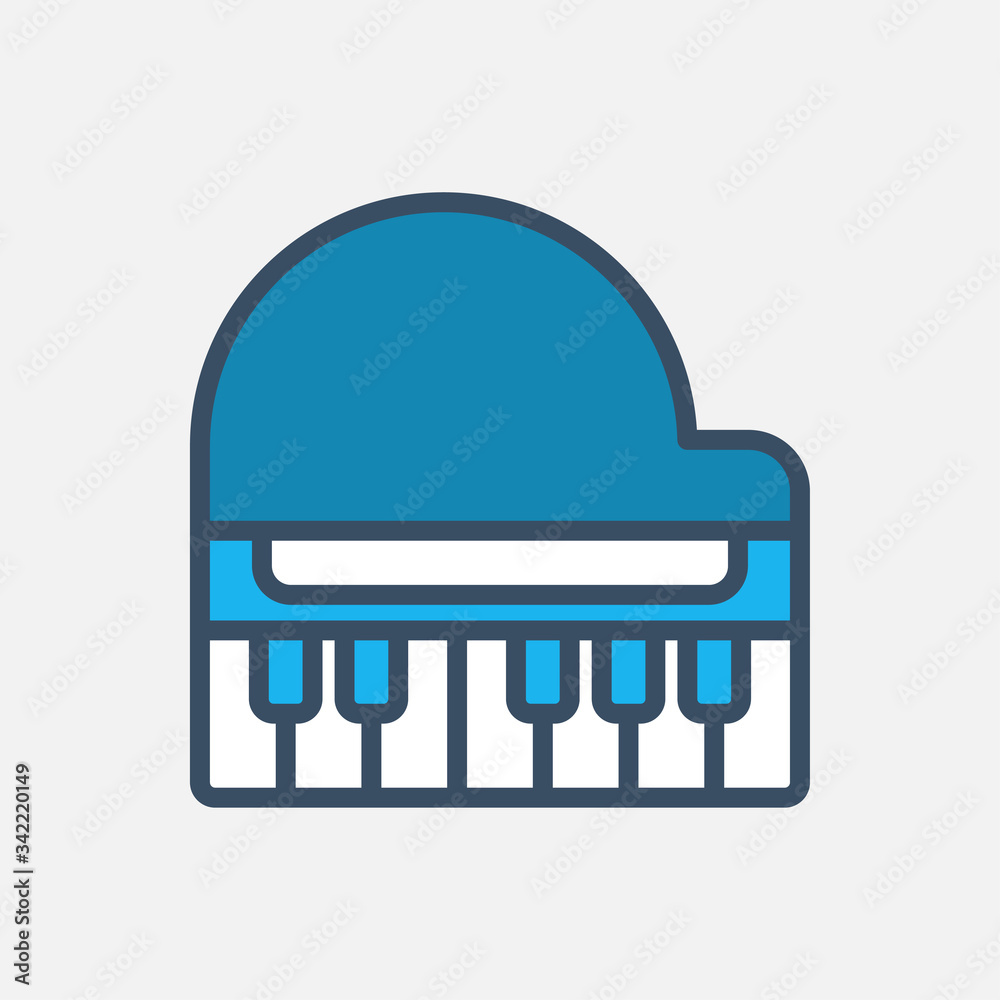 Piano icon illustration template, flat design Piano icon illustration template, flat design