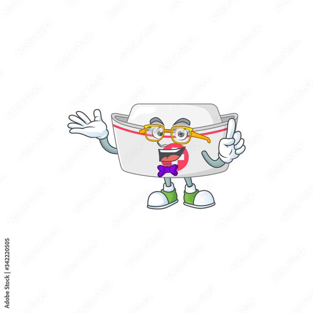 Cartoon character design of Geek nurse hat wearing weird glasses Cartoon character design of Geek nurse hat wearing weird glasses