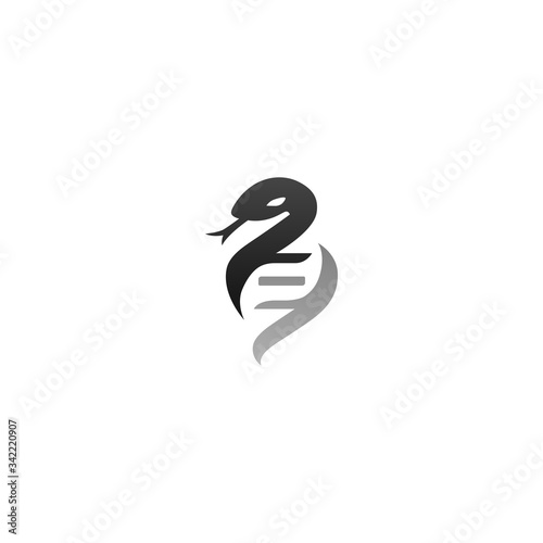 Creative snake symbol for medical with DNA shaped