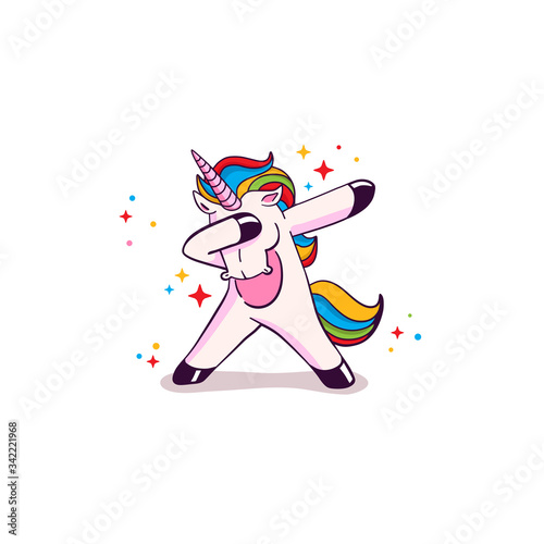 Unicorn Stylish with rainbow color and blink