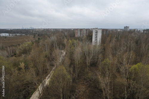 Ghost town Pripyat in Chernobyl zone