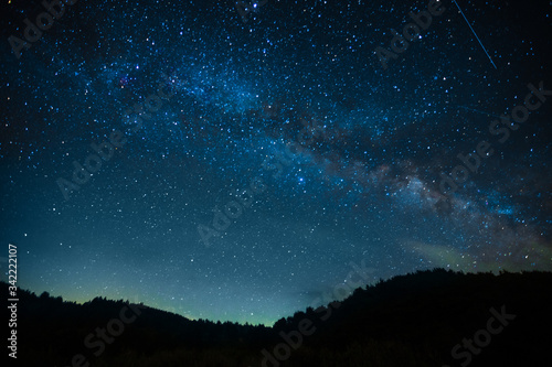 A fabulous starry sky with the Milky Way, a screensaver for astrology, astronomy and horoscopes and zodiacs. A clear starry sky