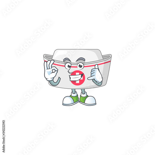Nurse hat mascot cartoon design make a call gesture © kongvector