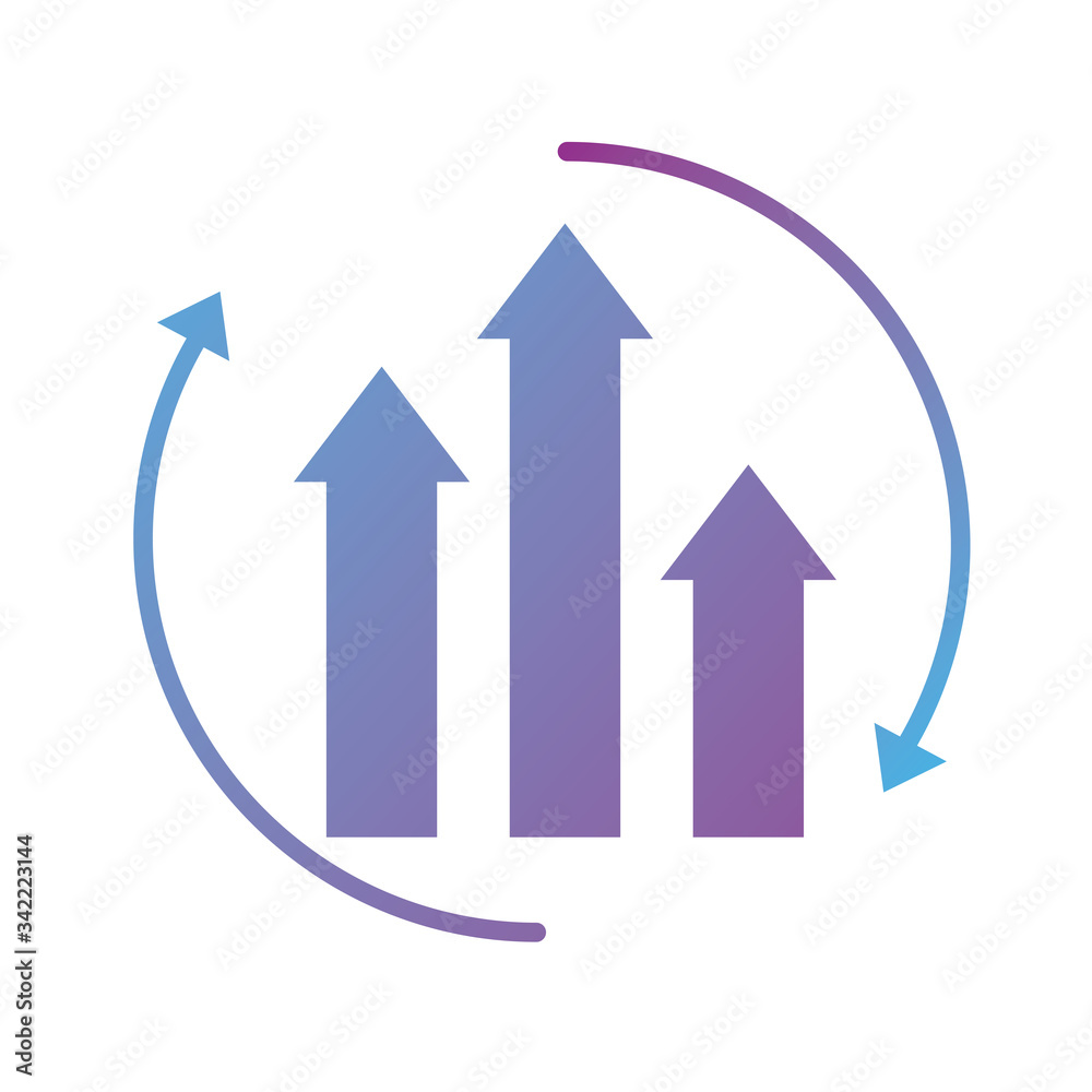 arrows infographic silhouette style icon arrows infographic silhouette style icon