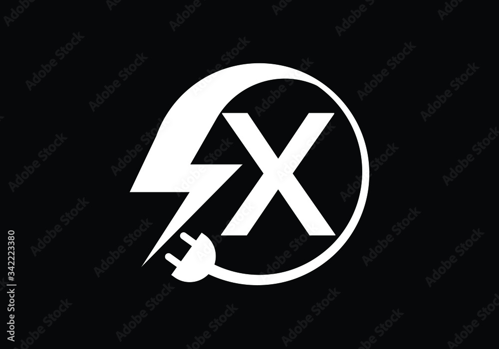 Fototapeta premium Electric X Symbol Energy Logo Power Innovation and Modern Technology Design Illustration
