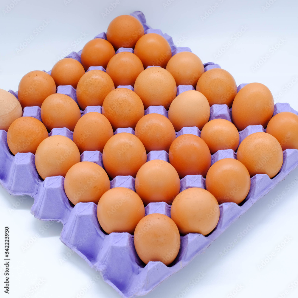 Close-up view of raw chicken eggs on background Close-up view of raw chicken eggs on background