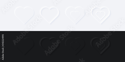 Smooth Hearth Neumorphism Button UI