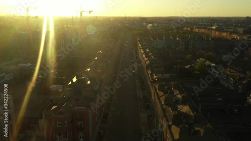 Mount Street, Dublin, Lockdown, April 2020, Ireland, Drone Pushes Slowly towards Merrion Square photo