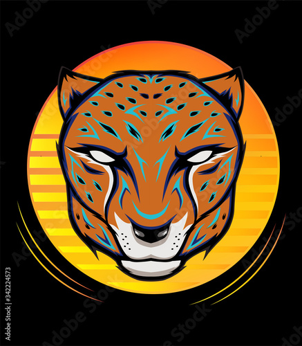 Cheetah Mascot Emblem for sport team LOGO. photo