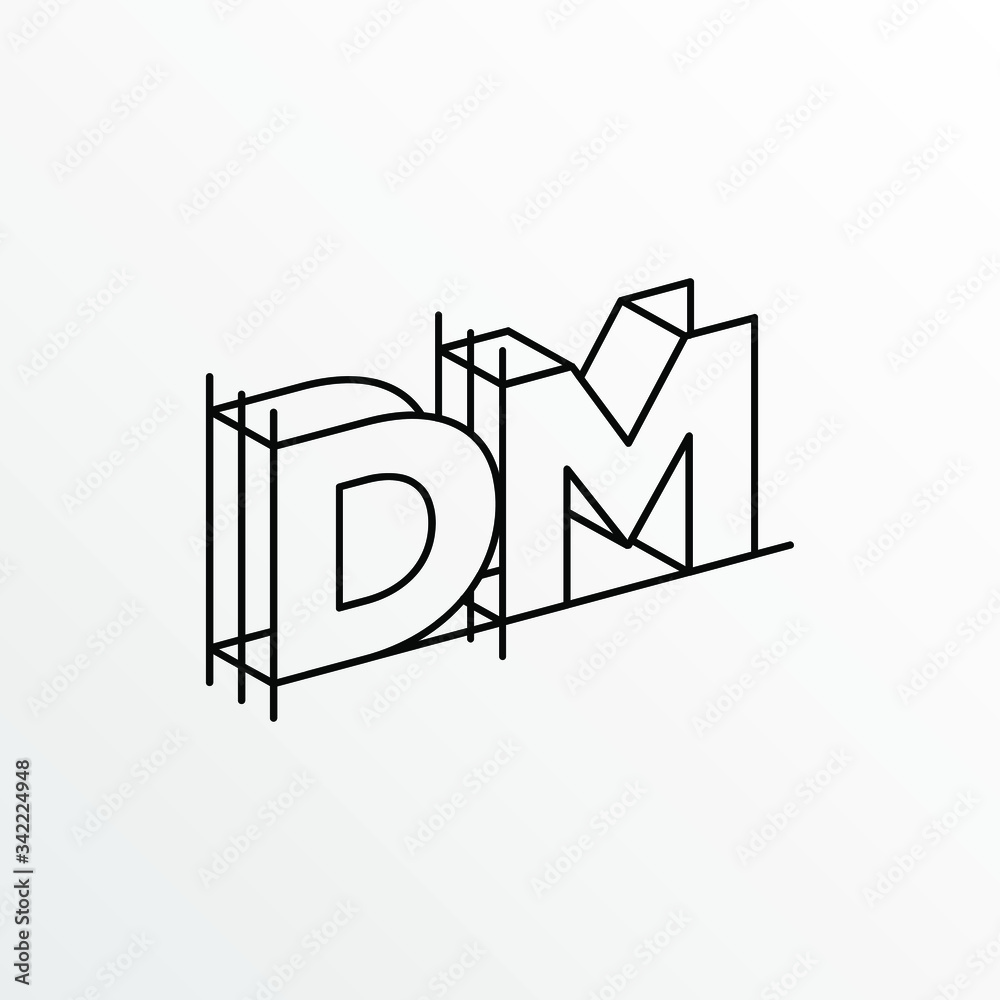 Initial Letter DM with Architecture Graphic Logo Design Stock Vector ...