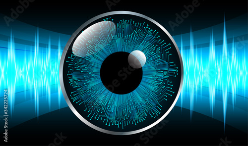 Blue eye cyber circuit future technology concept background