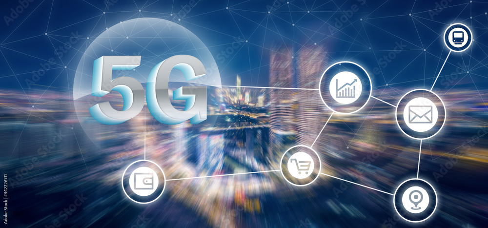 new generation of 5G telecommunication network concept 


