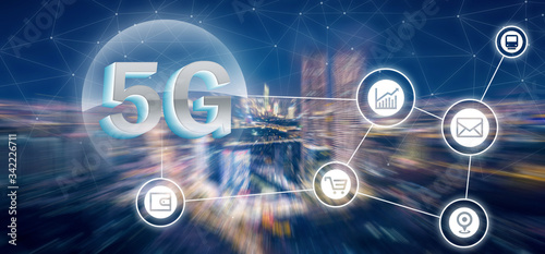 new generation of 5G telecommunication network concept 

