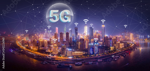 new generation of 5G telecommunication network concept 