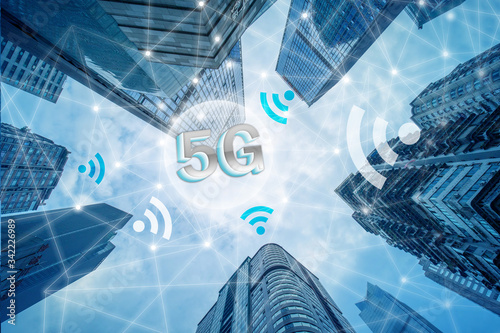 new generation of 5G telecommunication network concept 