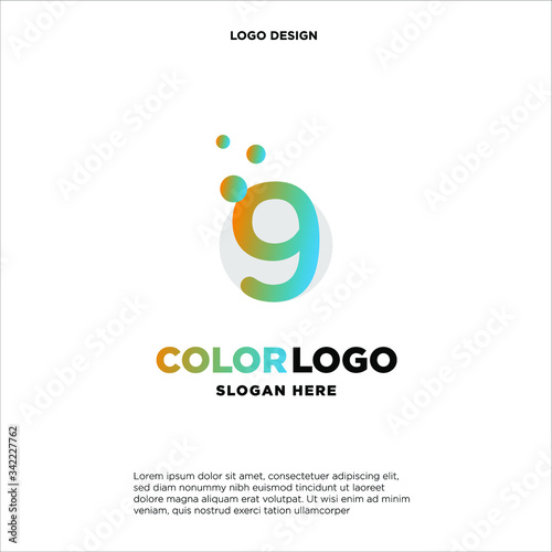 9 letter logo, business logo design, vector icon.