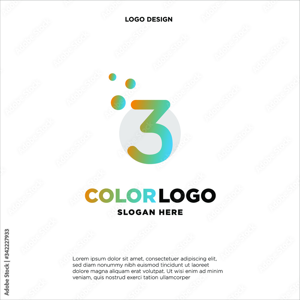 Fototapeta premium 3 letter logo, business logo design, vector icon.
