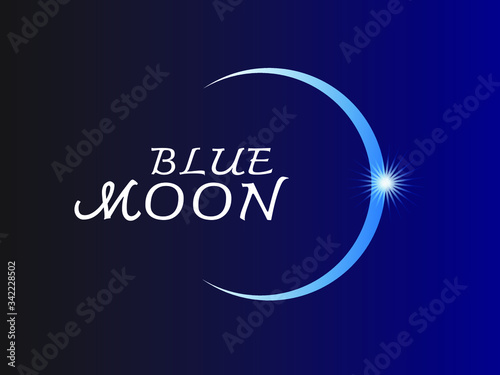 BLUE Moon logo simple strong and elegant