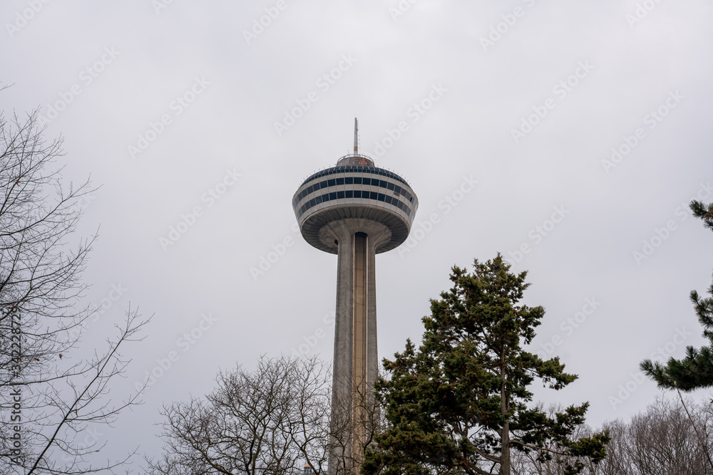 Image of a Tower in Niagara Falls, Ontario during Cloudy Weather Image of a Tower in Niagara Falls, Ontario during Cloudy Weather