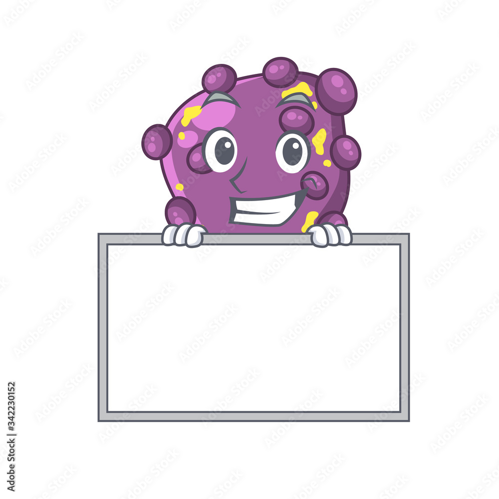 Smiling shigella cartoon design style has a board Smiling shigella cartoon design style has a board
