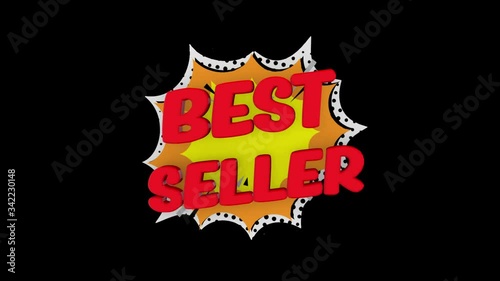 Sale word concept, BEST SELLER, for shopping, sales, advertising, discounts and promotion, comics looks. (alpha channel) photo