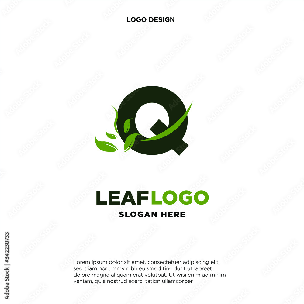 Initial Letter Q With Leaf Logo
Initial Letter Q With Leaf Logo