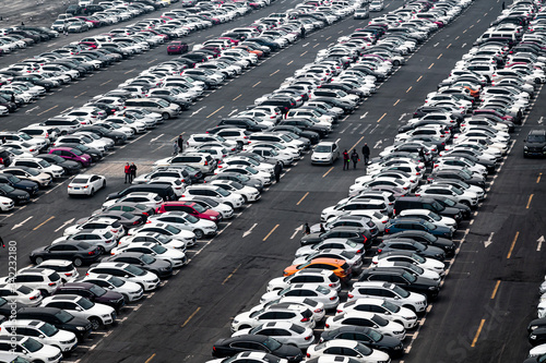 View of the parking lot of the Eurasian store in Changchun, China © xiaowei