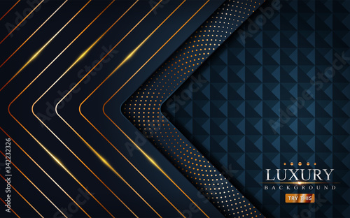 Modern dark navy background with golden bronze line.