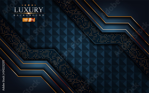 Modern dark navy background with golden bronze line.