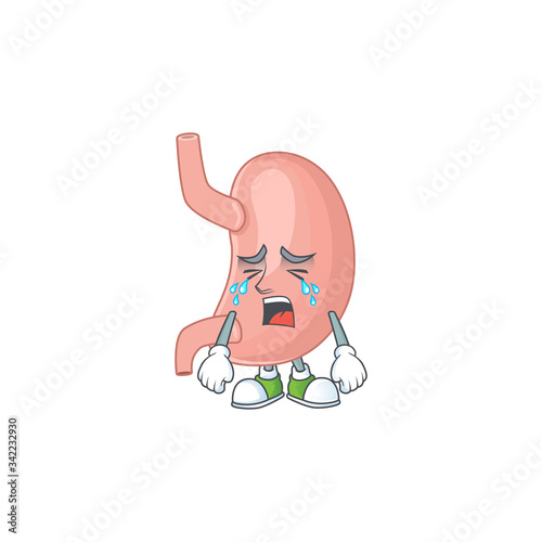 A weeping stomach cartoon character design concept
