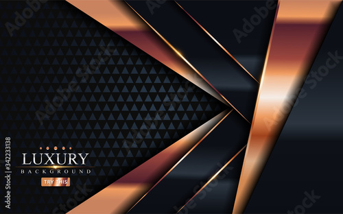 Dark grey with golden lines luxury abstract background design.