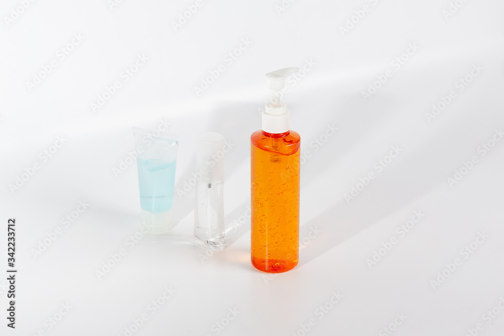 Hand gel bottle isolated On a white background Hand gel bottle isolated On a white background